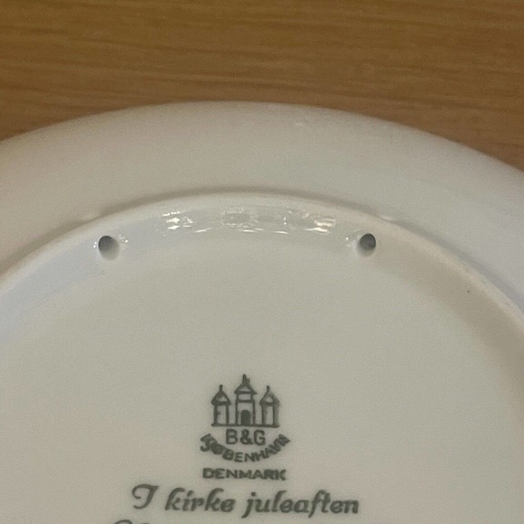 Vintage Decorative Plate Set 3 Blue B&G Juletraeer Hentes Denmark Holiday - Picture 9 of 10